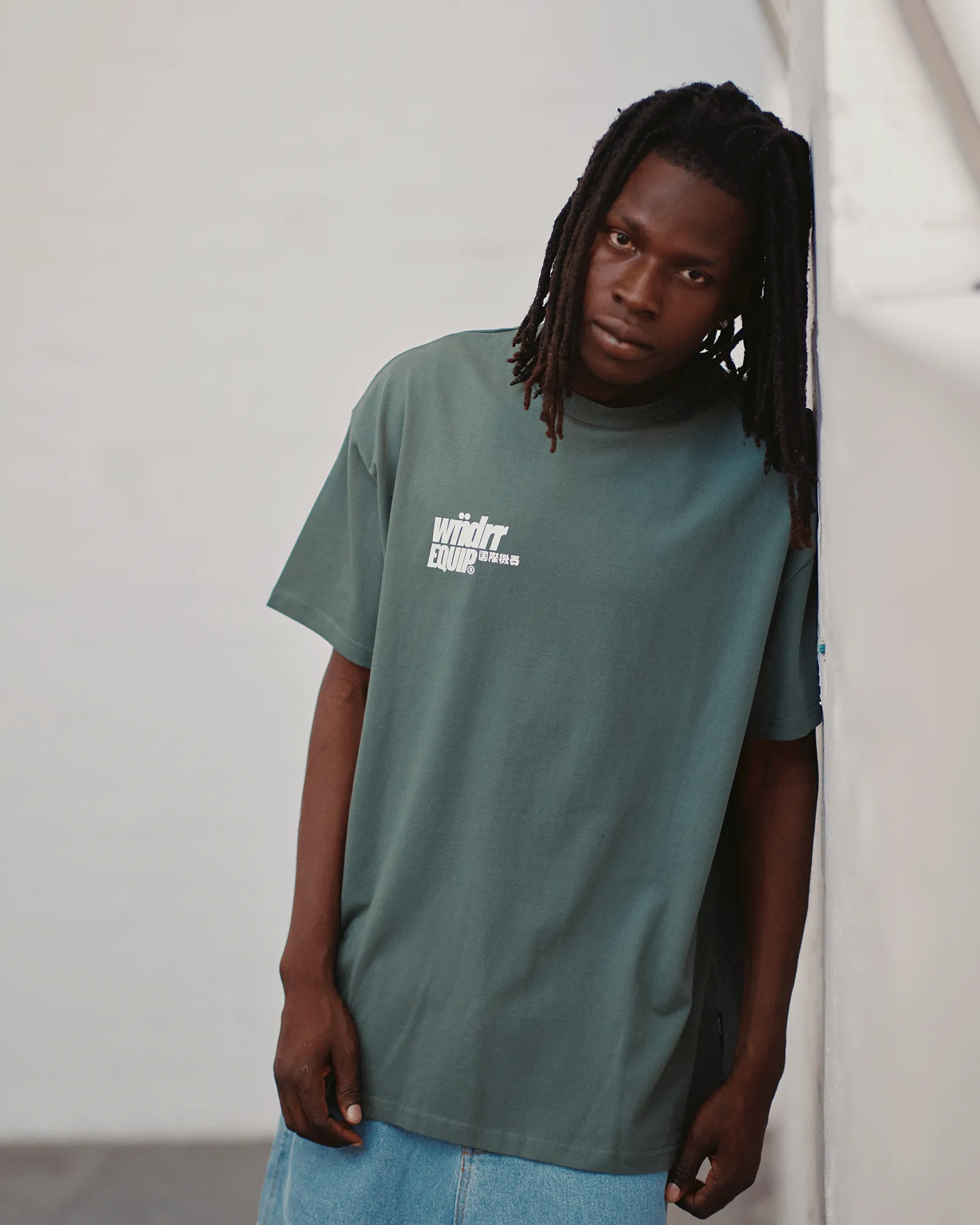 SLANT BOX FIT TEE - DARK GREEN sold by WNDRR product image thumbnail 4