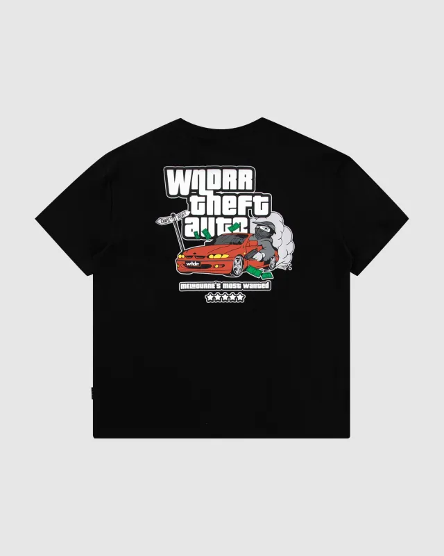 MOST WANTED BOX FIT TEE - BLACK sold by WNDRR