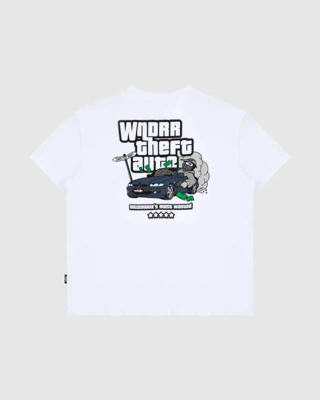 MOST WANTED BOX FIT TEE - WHITE sold by WNDRR