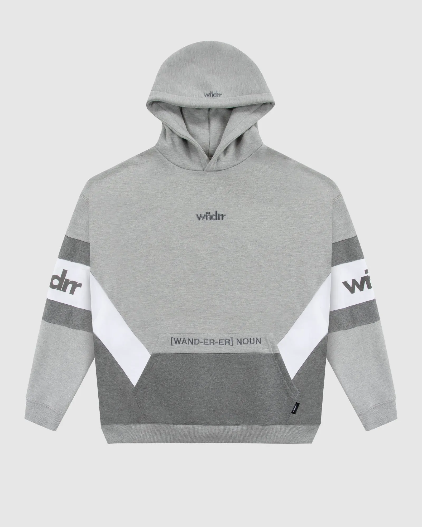 JUNCTION PANEL HOOD SWEAT - GREY MARLE sold by WNDRR