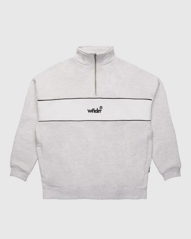 OFFCUT 1/4 ZIP SWEAT - WHITE MARLE sold by WNDRR