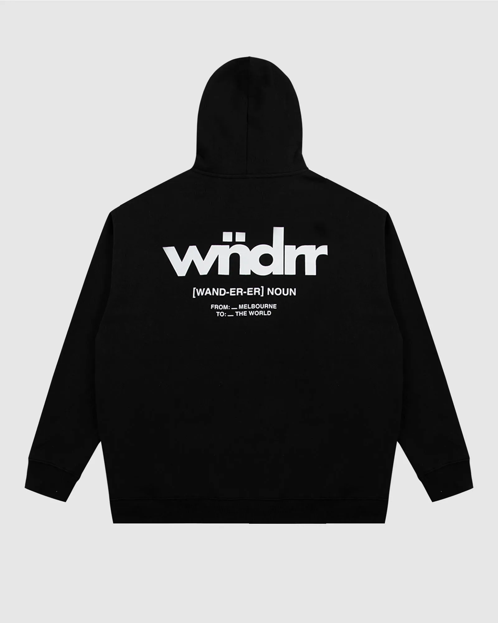 THE WORLD HOOD SWEAT - BLACK sold by WNDRR