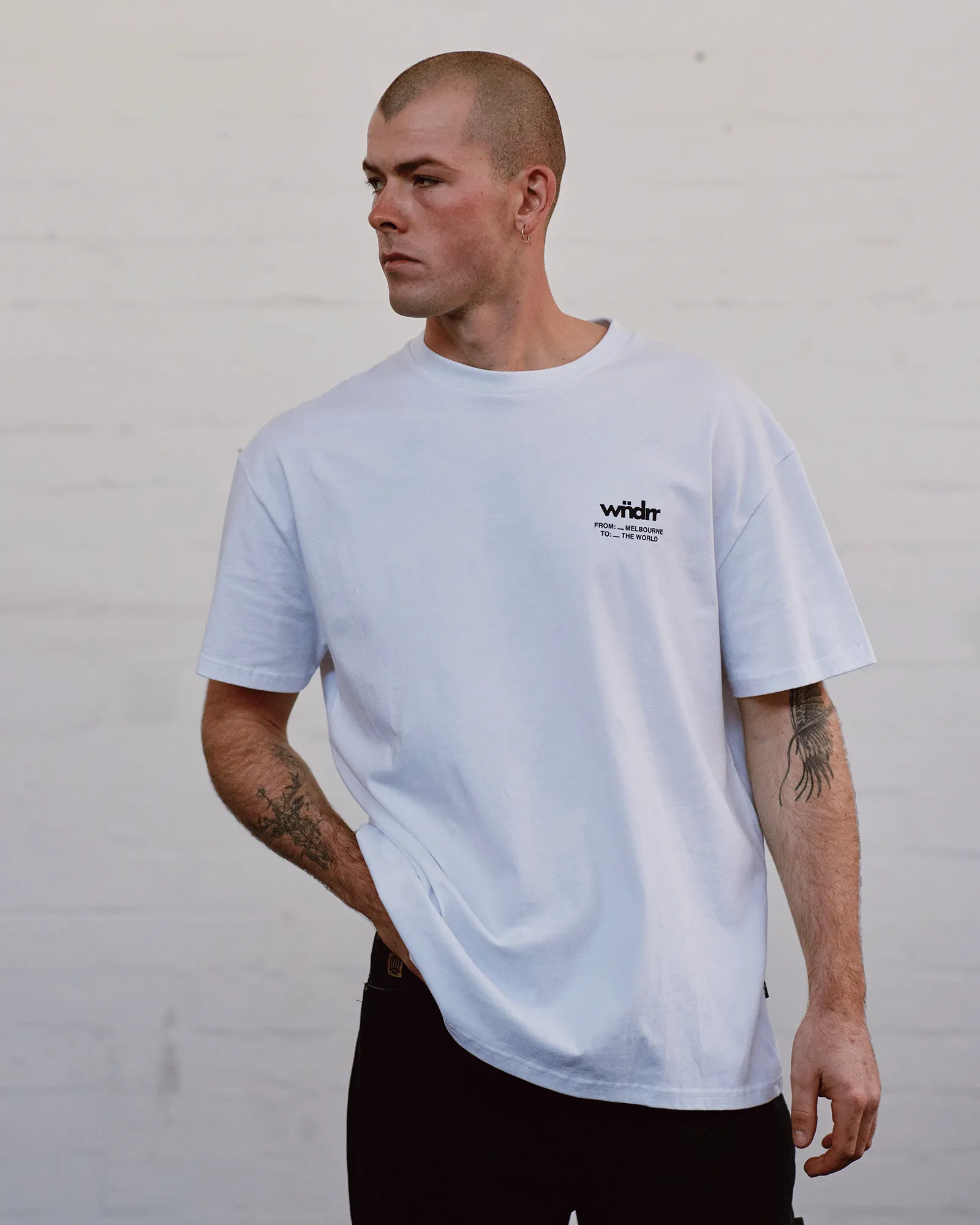 THE WORLD BOX FIT TEE - WHITE sold by WNDRR product image thumbnail 4