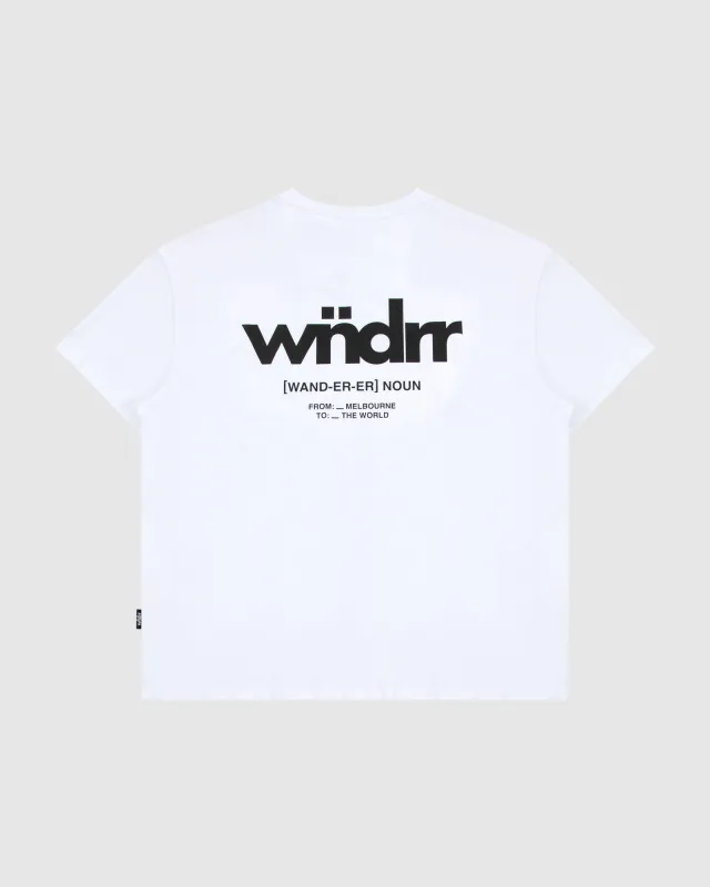 THE WORLD BOX FIT TEE - WHITE sold by WNDRR
