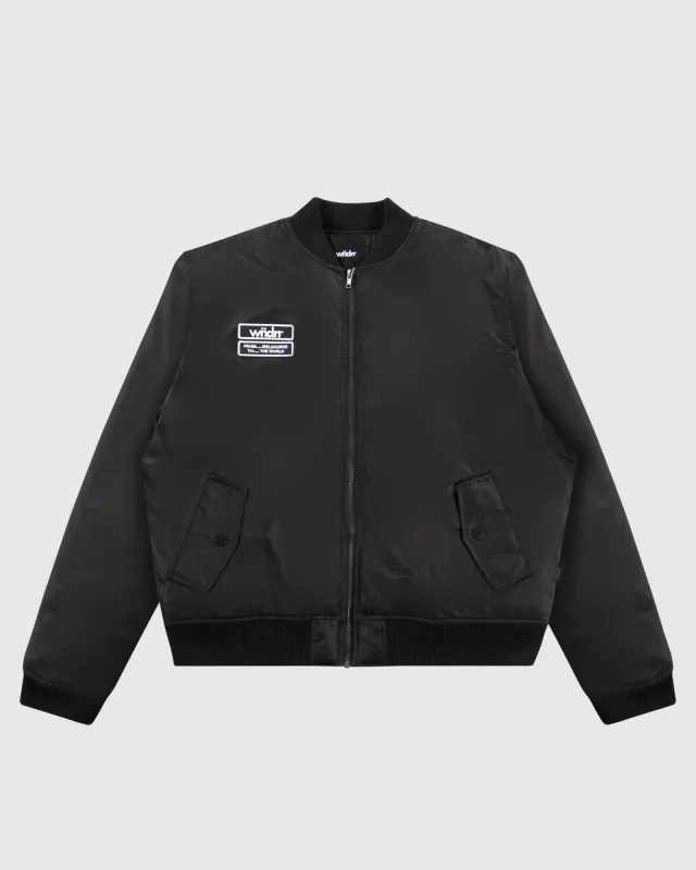 THE WORLD BOMBER JACKET - BLACK sold by WNDRR