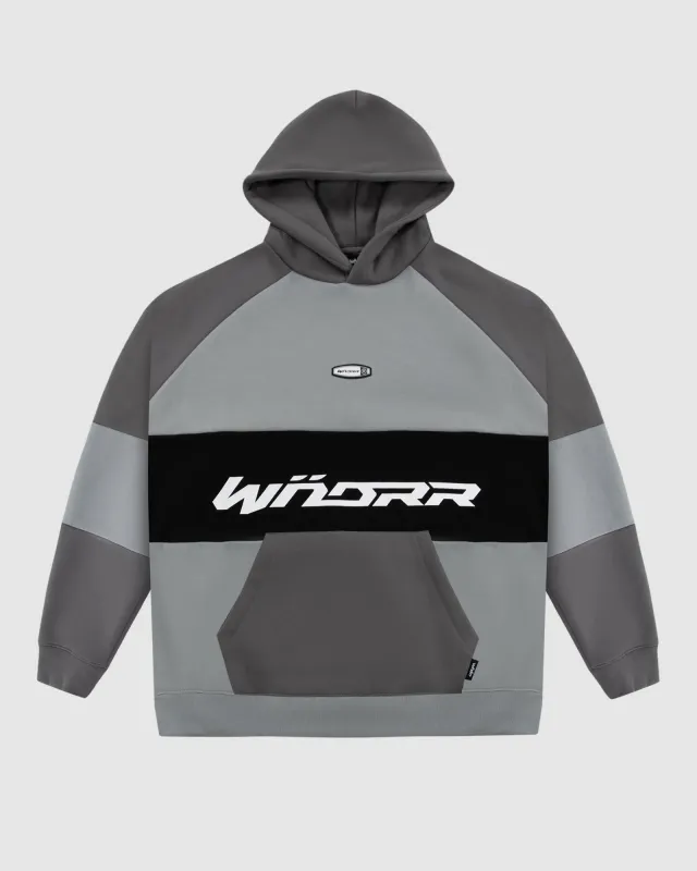 COMBINE PANEL HOOD SWEAT - CEMENT GREY/DARK GREY sold by WNDRR
