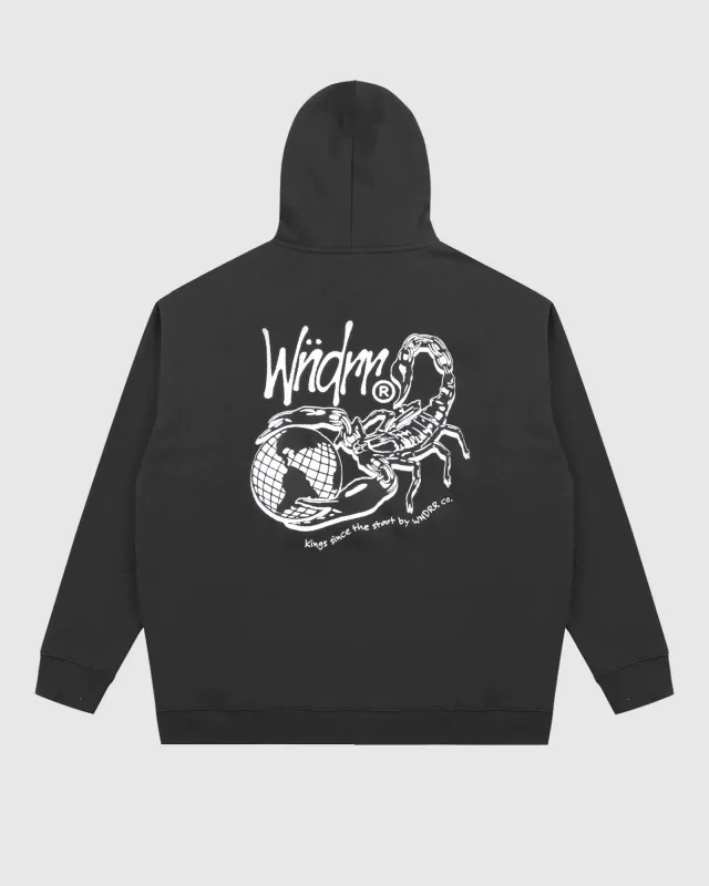 SCORPION HOOD SWEAT - FADED BLACK made by WNDRR
