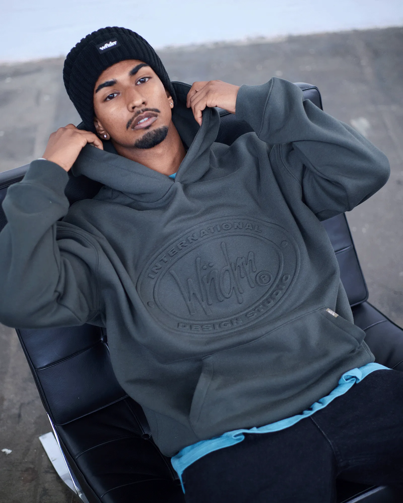 MINTED HOOD SWEAT - INK sold by WNDRR product image thumbnail 5