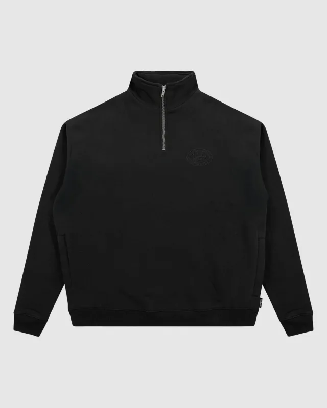 MINTED 1/4 ZIP SWEAT - BLACK sold by WNDRR