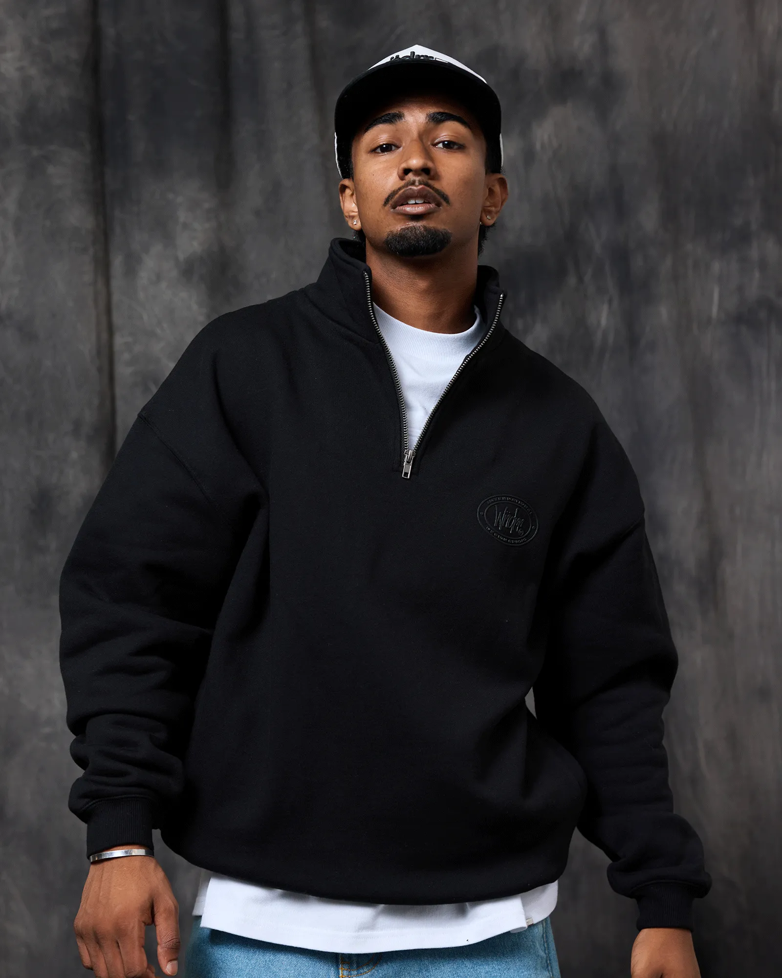 MINTED 1/4 ZIP SWEAT - BLACK sold by WNDRR product image thumbnail 2