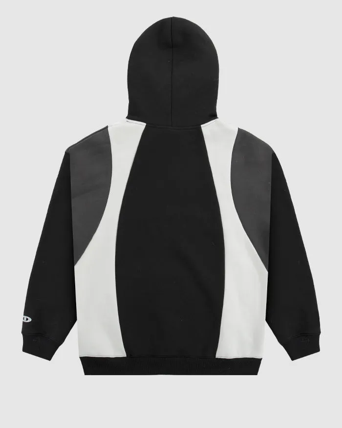 FRAMED PANEL HOOD SWEAT - BLACK/OYSTER sold by WNDRR product image thumbnail 3