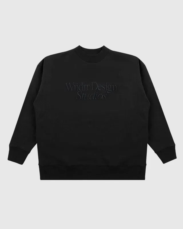 ATELIER CREW SWEAT - BLACK sold by WNDRR