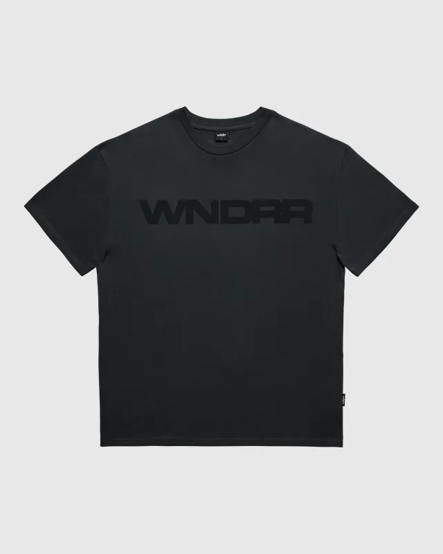 MOTIF BOX FIT TEE - FADED BLACK sold by WNDRR