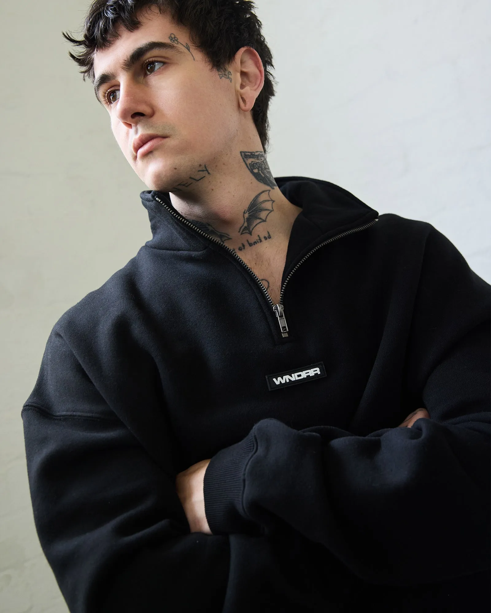 PATRON 1/4 ZIP SWEAT - BLACK sold by WNDRR product image thumbnail 5