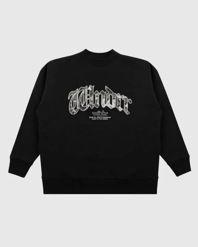 ROGUE CREW SWEAT - BLACK sold by WNDRR