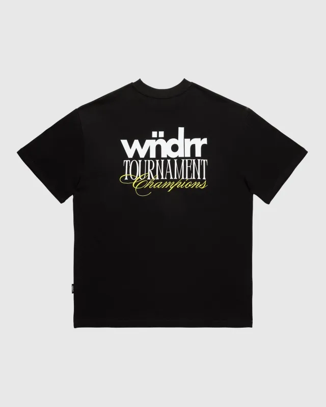 TOURNAMENT HEAVY WEIGHT TEE - BLACK sold by WNDRR