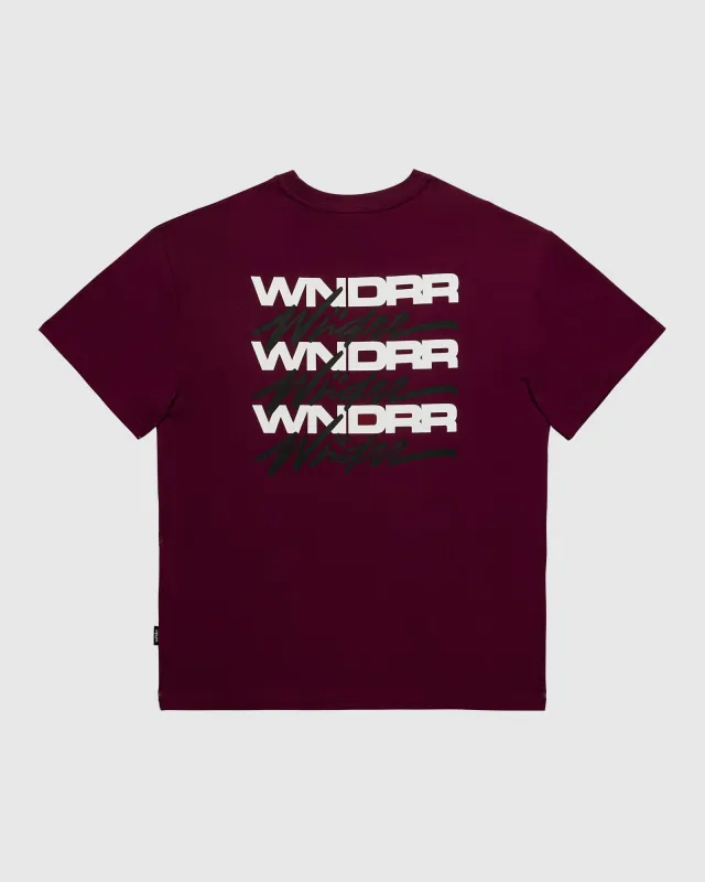 HEX BOX FIT TEE - BLOOD RED sold by WNDRR
