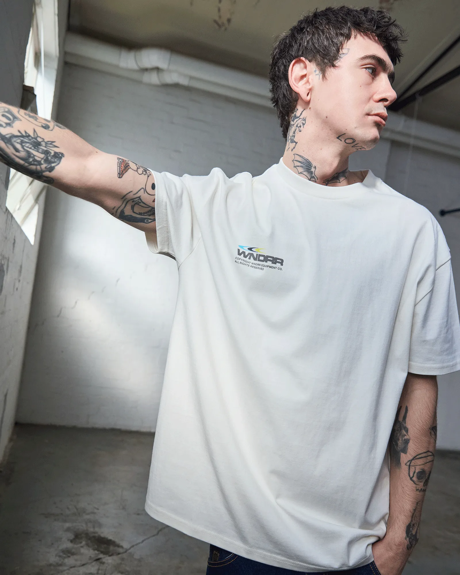 TRIAD BOX FIT TEE - OFF WHITE sold by WNDRR product image thumbnail 4