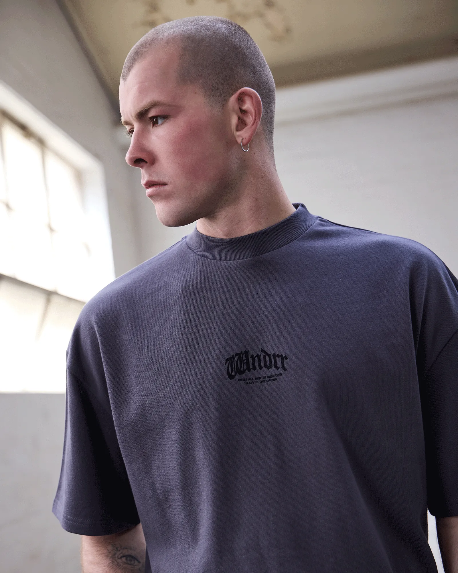 REVIVAL HEAVY WEIGHT TEE - CHARCOAL sold by WNDRR product image thumbnail 4