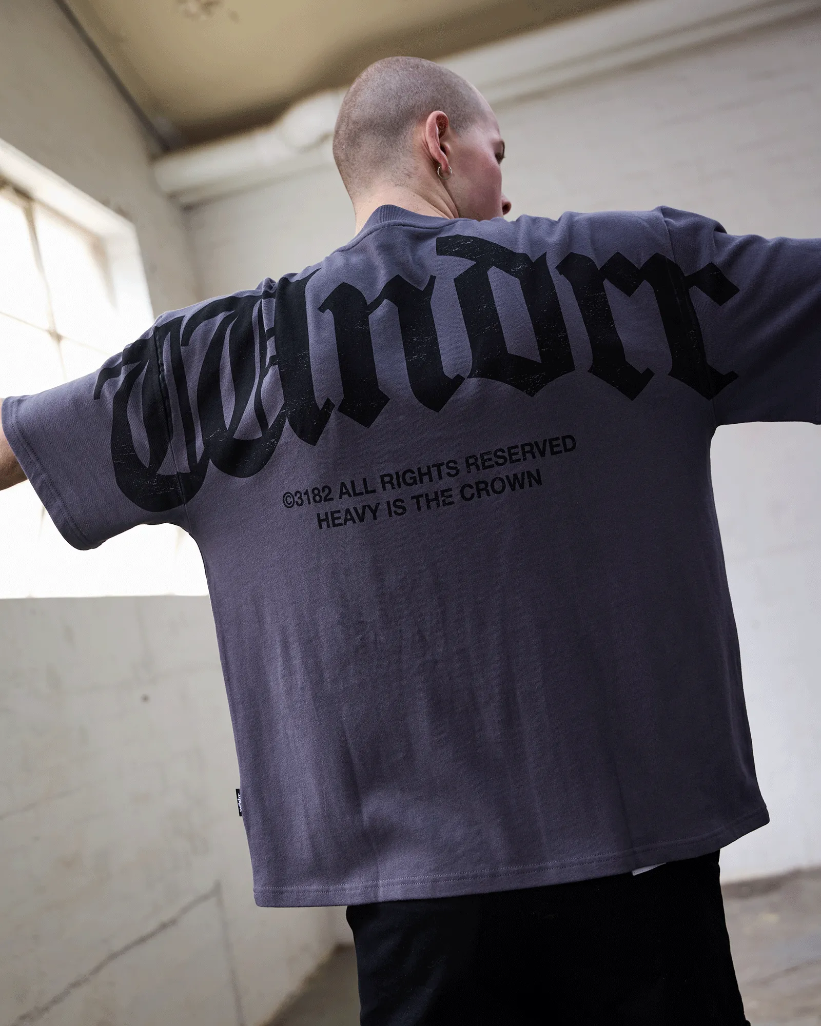 REVIVAL HEAVY WEIGHT TEE - CHARCOAL sold by WNDRR product image thumbnail 2