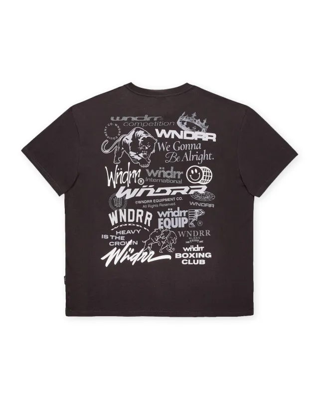 SYNDICATE BOX FIT TEE - FADED BLACK sold by WNDRR