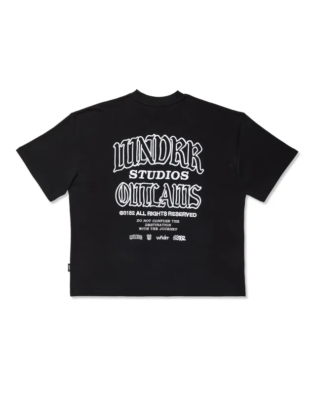 OUTLAWS HEAVY WEIGHT TEE - BLACK sold by WNDRR
