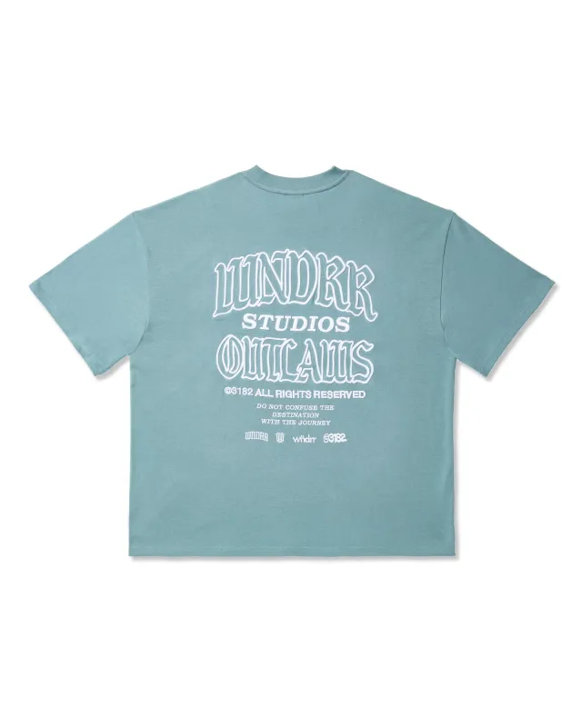 OUTLAWS HEAVY WEIGHT TEE - DUSK BLUE sold by WNDRR