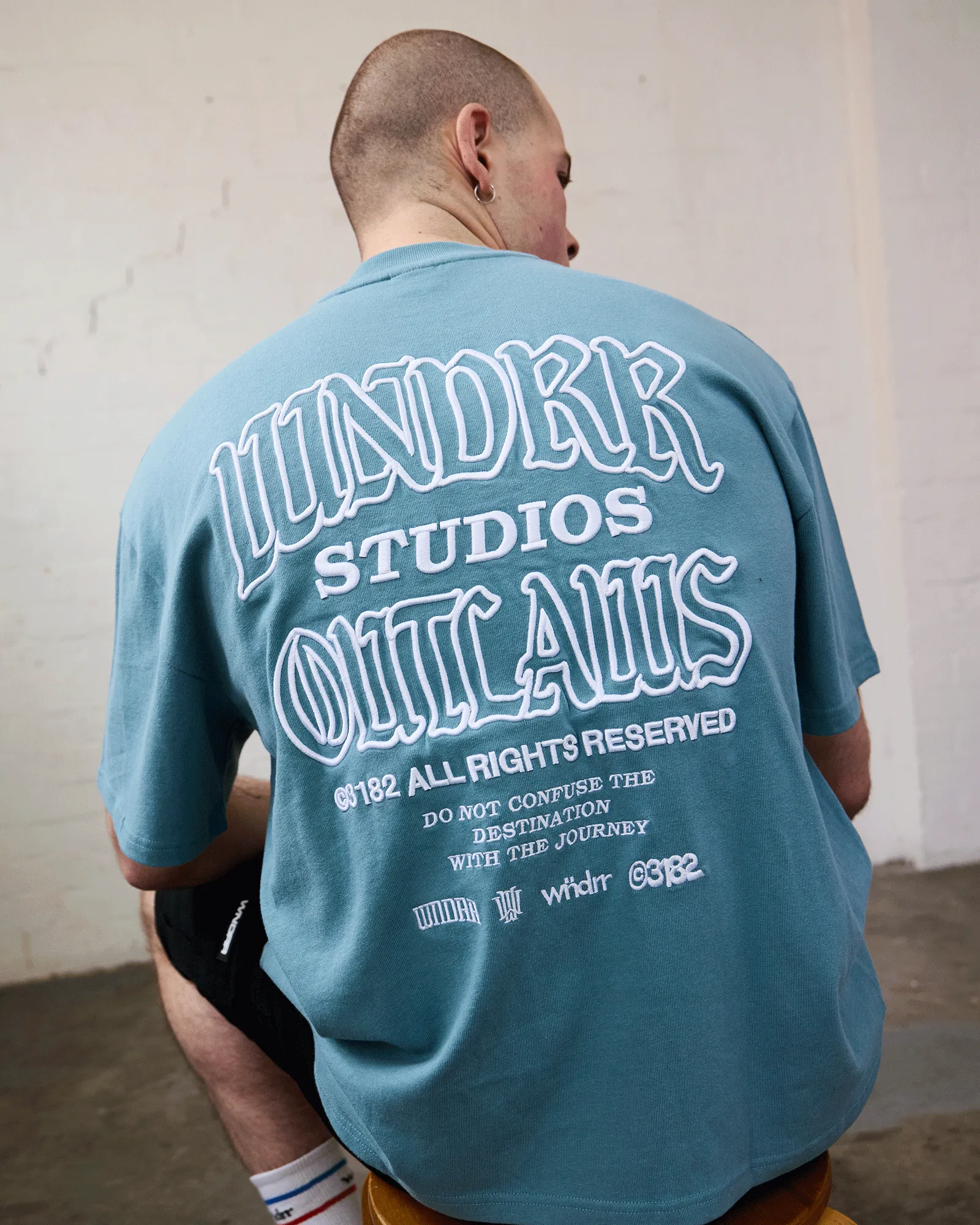 OUTLAWS HEAVY WEIGHT TEE - DUSK BLUE sold by WNDRR product image thumbnail 2