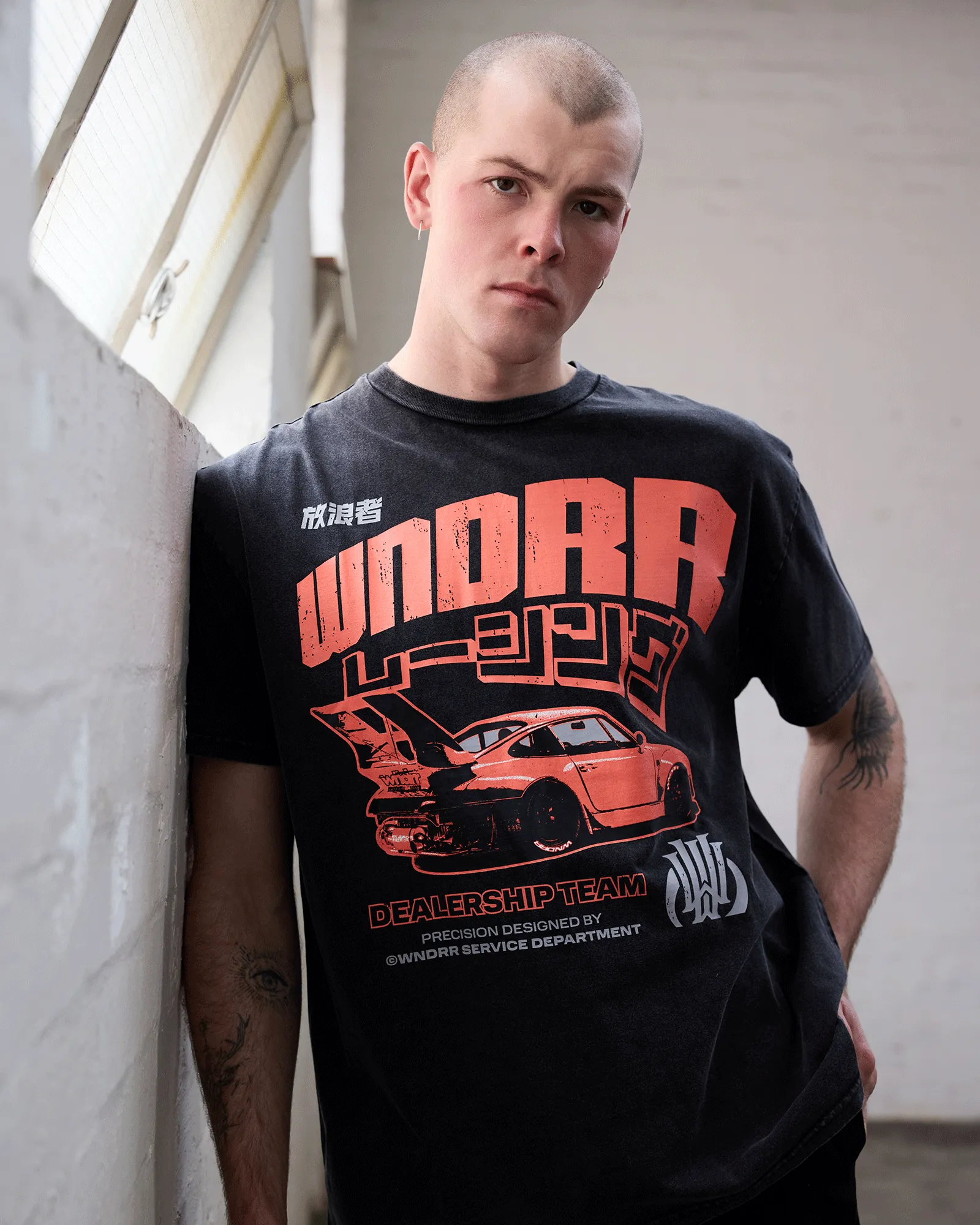 TORQUE BOX FIT TEE - WASHED BLACK sold by WNDRR product image thumbnail 2