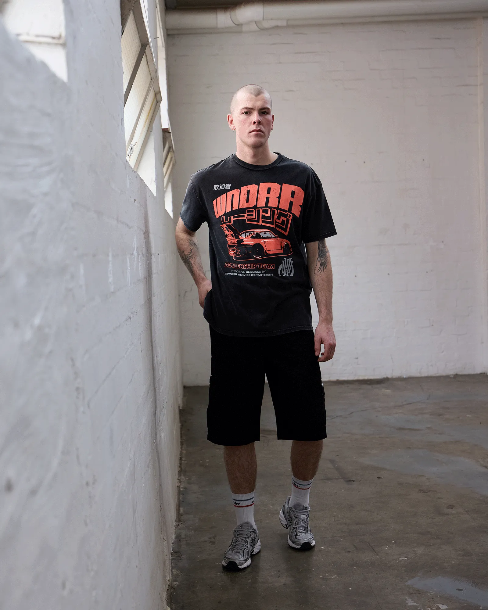 TORQUE BOX FIT TEE - WASHED BLACK sold by WNDRR product image thumbnail 5