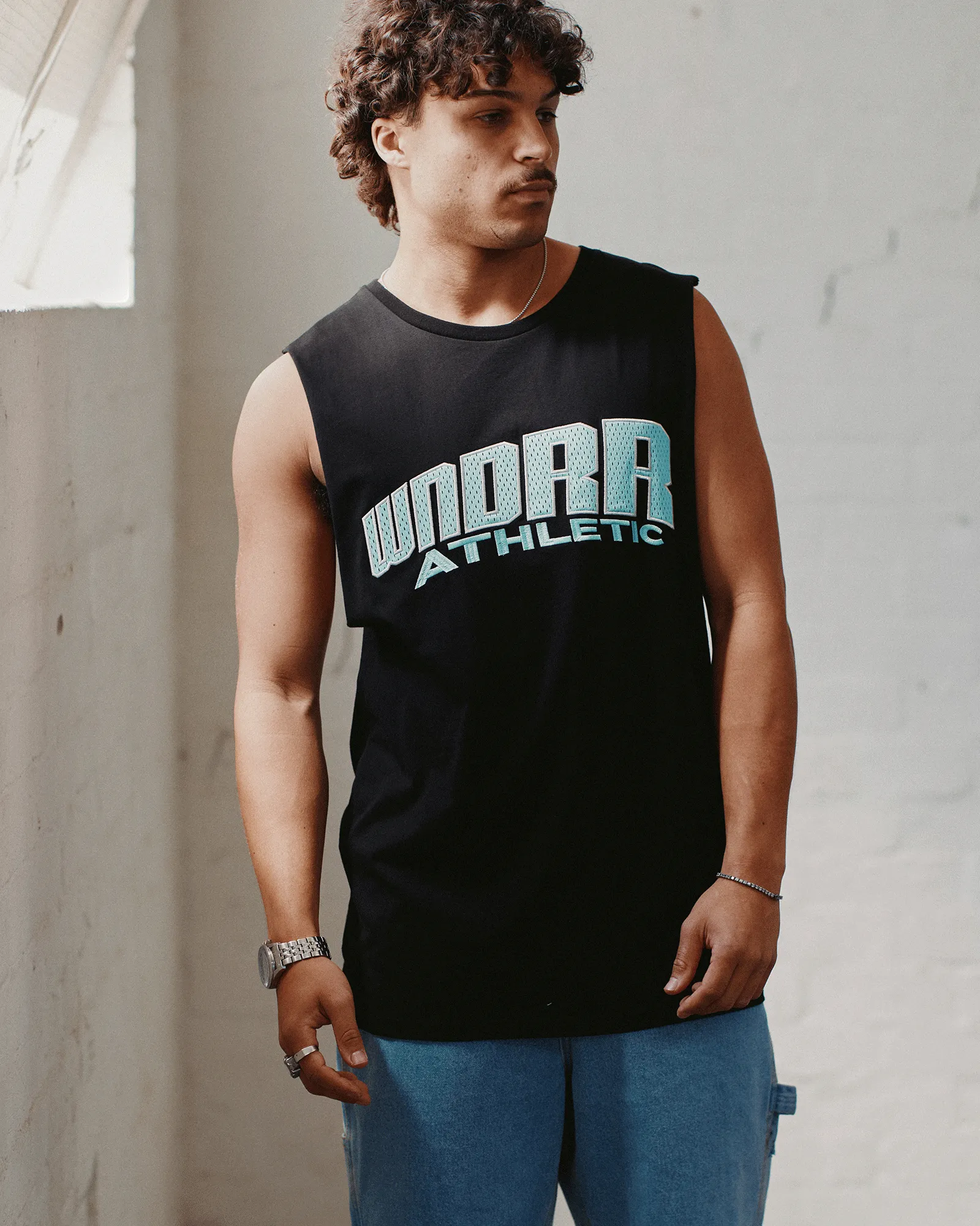 SHIFT MUSCLE TOP - BLACK sold by WNDRR product image thumbnail 2