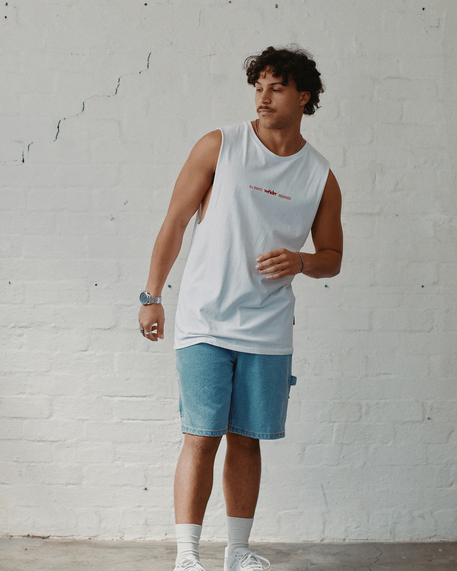 HIGHBORN MUSCLE TOP - WHITE sold by WNDRR product image thumbnail 5