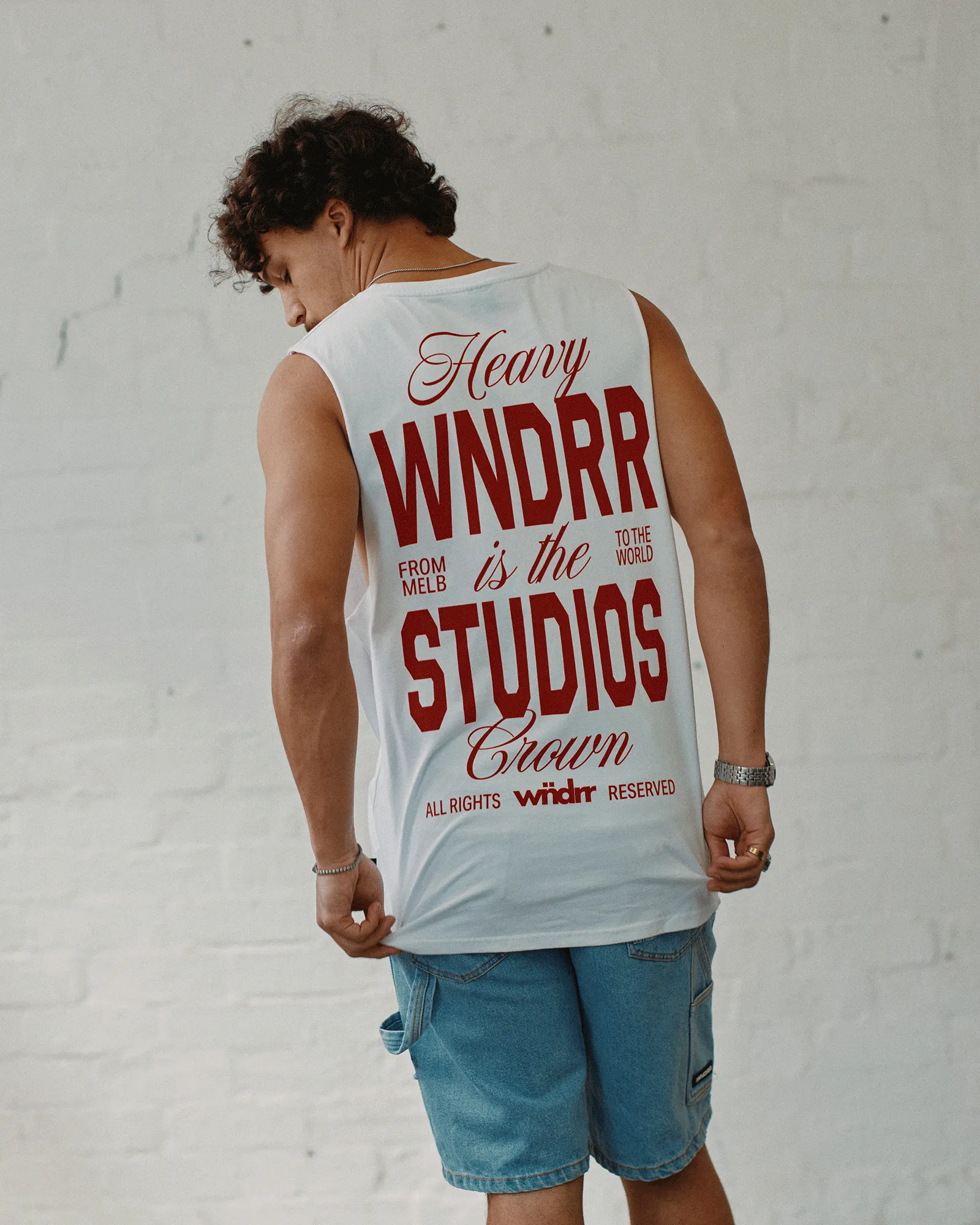 HIGHBORN MUSCLE TOP - WHITE sold by WNDRR product image thumbnail 2