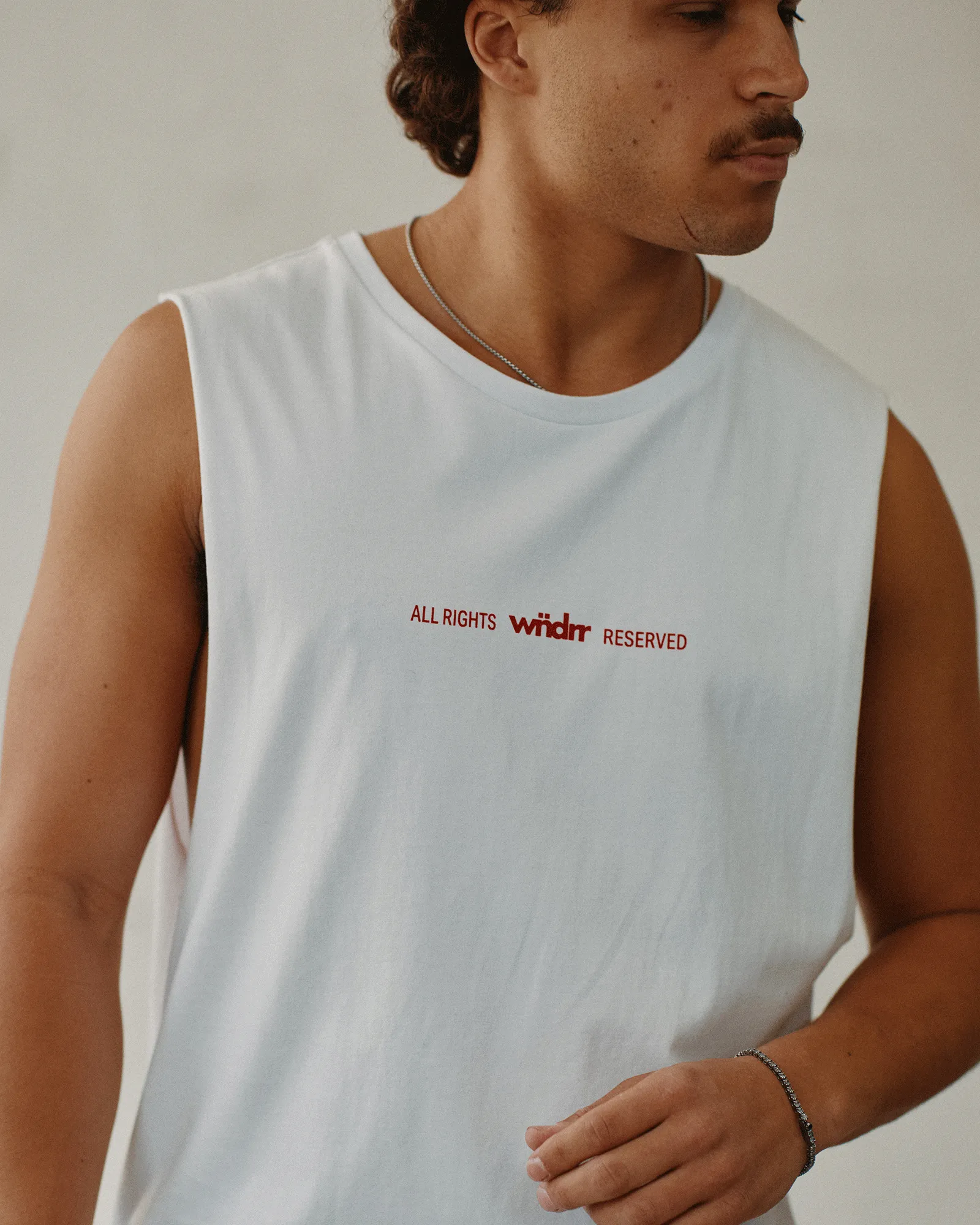 HIGHBORN MUSCLE TOP - WHITE sold by WNDRR product image thumbnail 4
