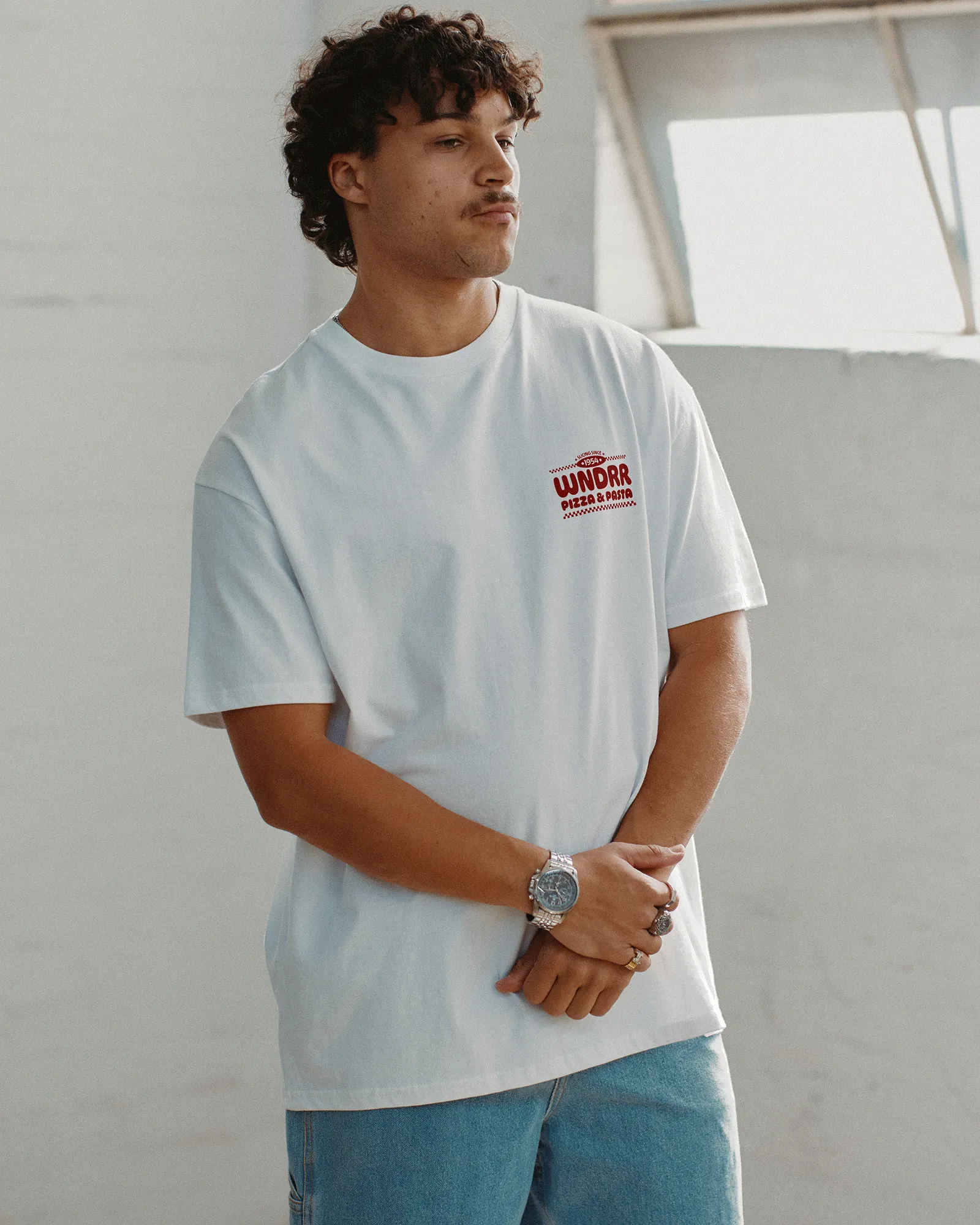 SLICING SINCE BOX FIT TEE - WHITE sold by WNDRR product image thumbnail 4