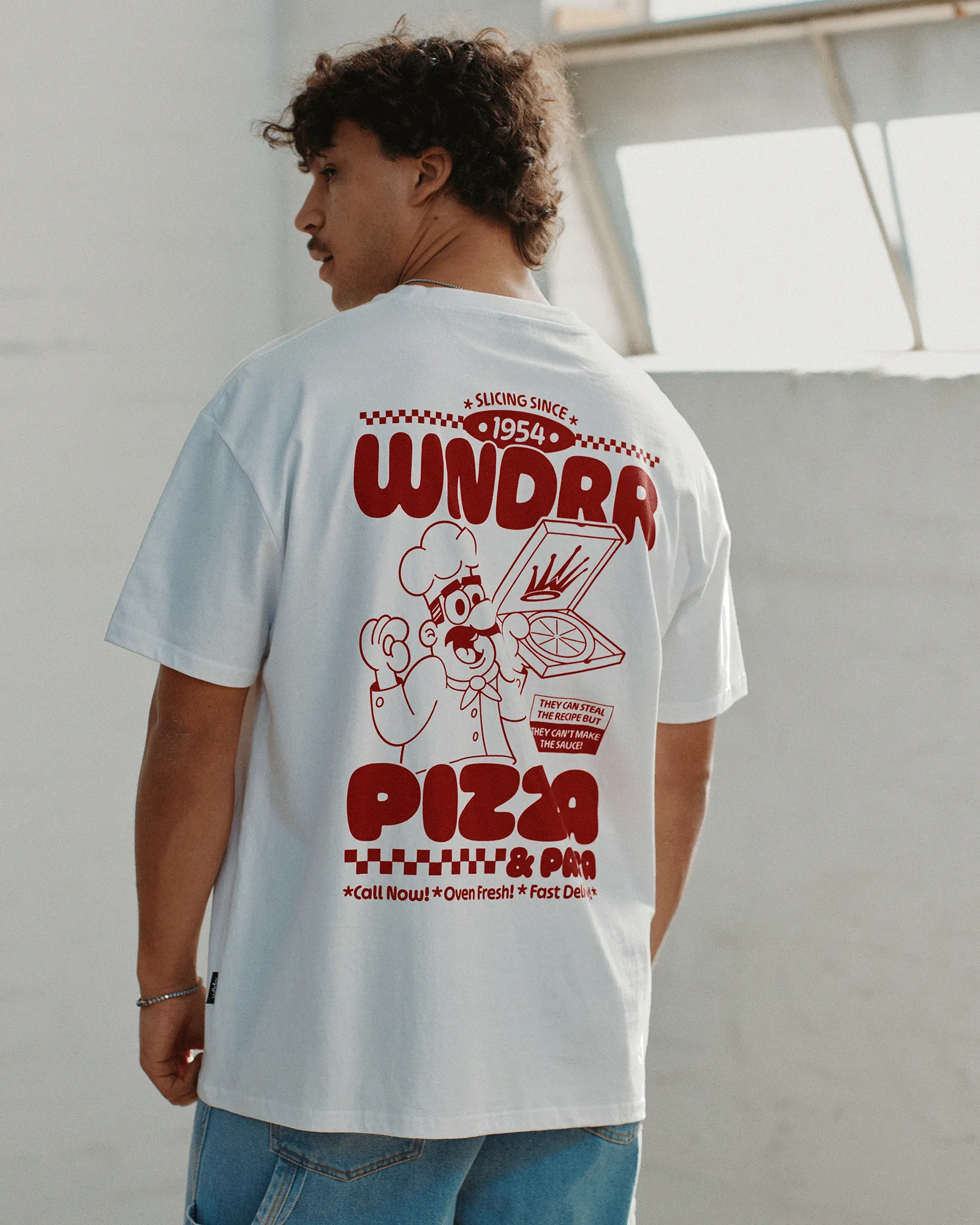 SLICING SINCE BOX FIT TEE - WHITE sold by WNDRR product image thumbnail 2