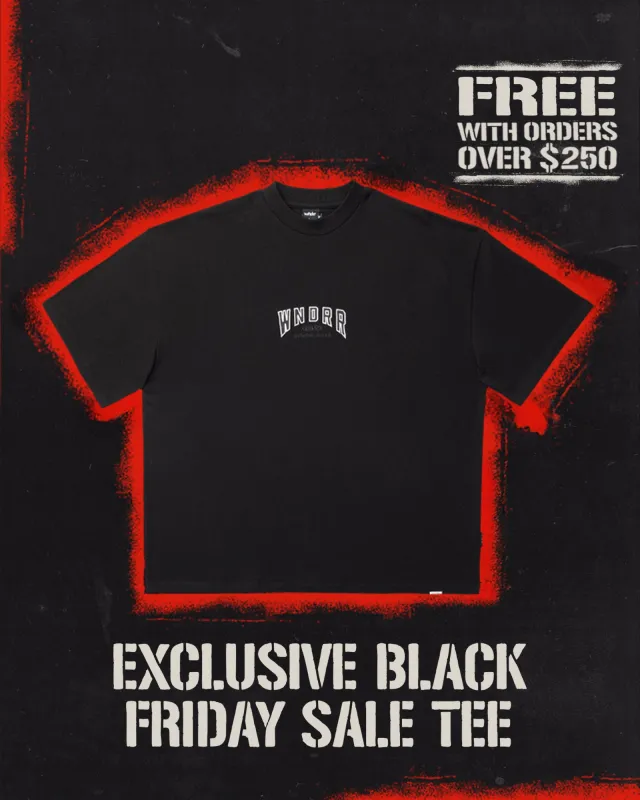 BRIDGE HEAVY WEIGHT TEE - BLACK sold by WNDRR