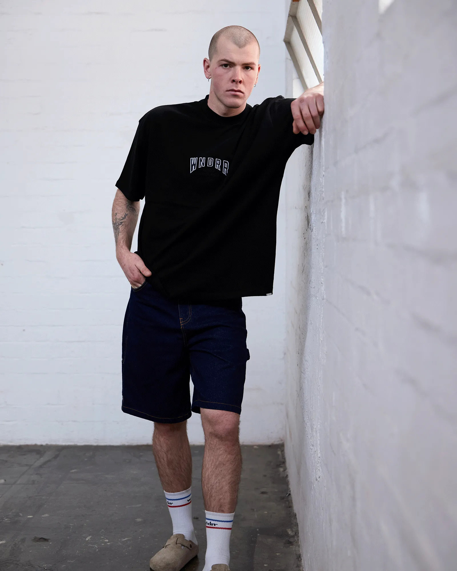 BRIDGE HEAVY WEIGHT TEE - BLACK sold by WNDRR product image thumbnail 5