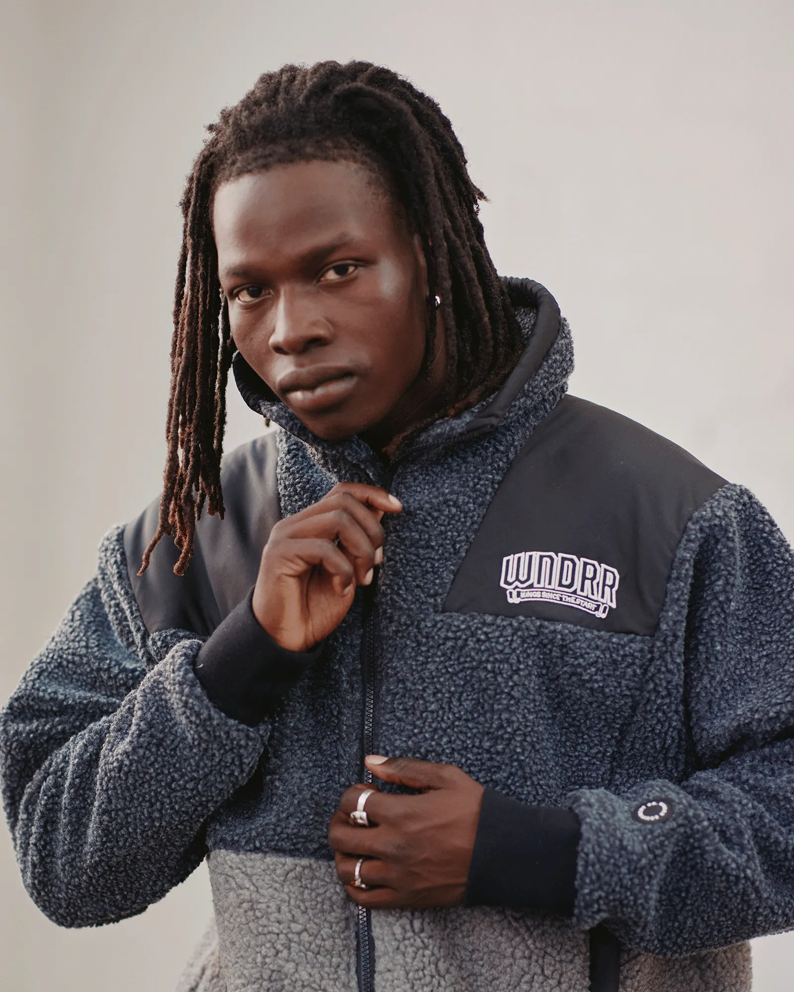 BANNER SHERPA JACKET - BLACK/GREY sold by WNDRR product image thumbnail 4