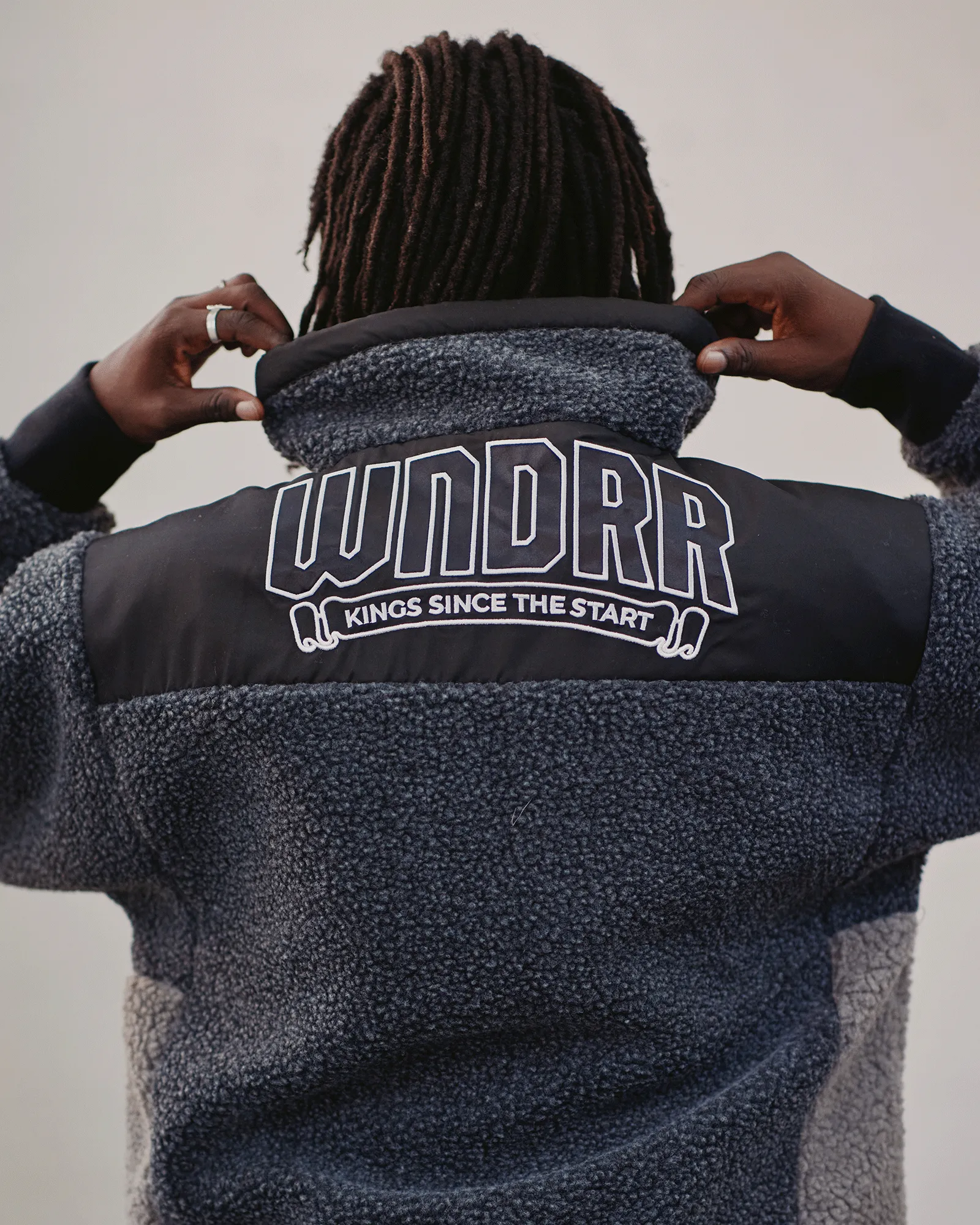 BANNER SHERPA JACKET - BLACK/GREY sold by WNDRR product image thumbnail 2
