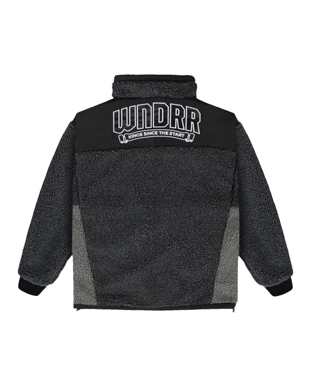 BANNER SHERPA JACKET - BLACK/GREY sold by WNDRR