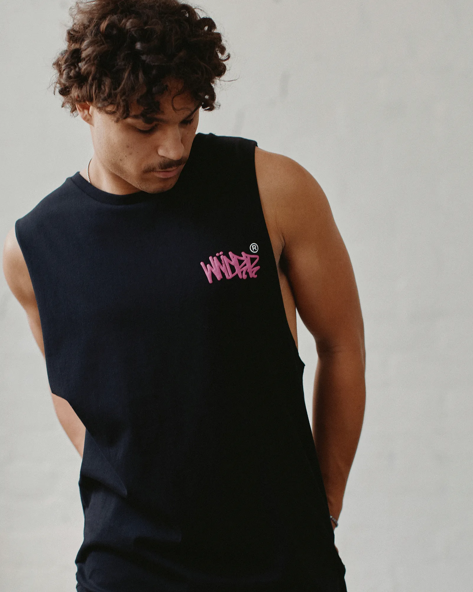 TAGGED MUSCLE TOP - BLACK sold by WNDRR product image thumbnail 5