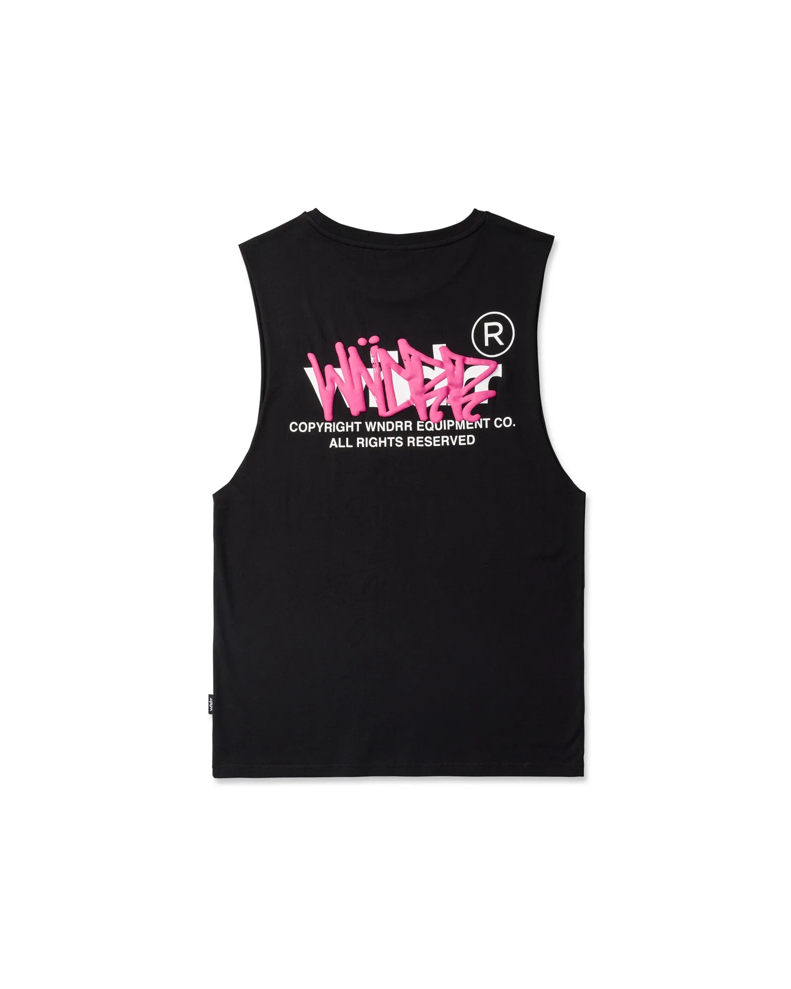 TAGGED MUSCLE TOP - BLACK sold by WNDRR