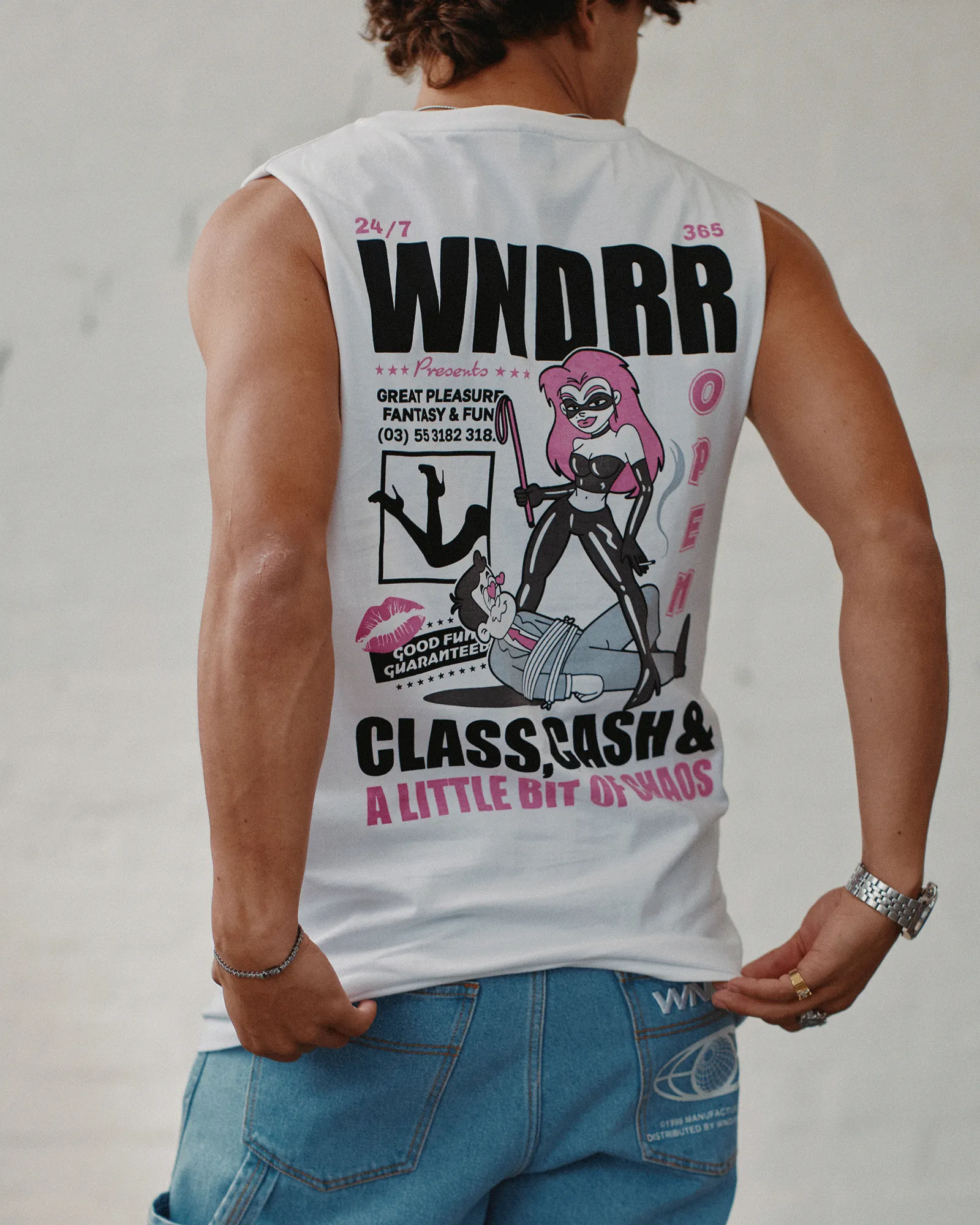 PLEASURE MUSCLE TOP - WHITE sold by WNDRR product image thumbnail 2