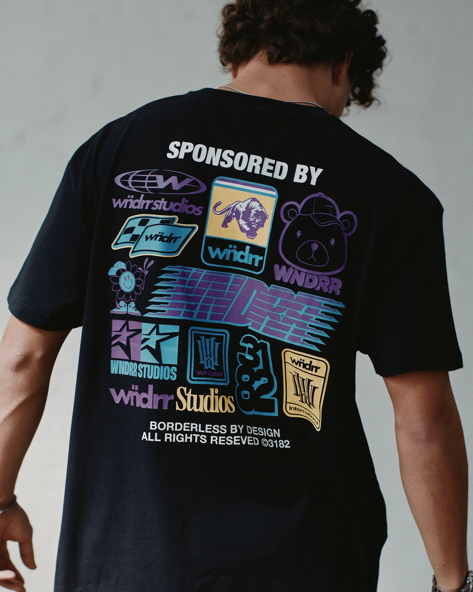 SPONSORED BOX FIT TEE - BLACK sold by WNDRR product image thumbnail 2