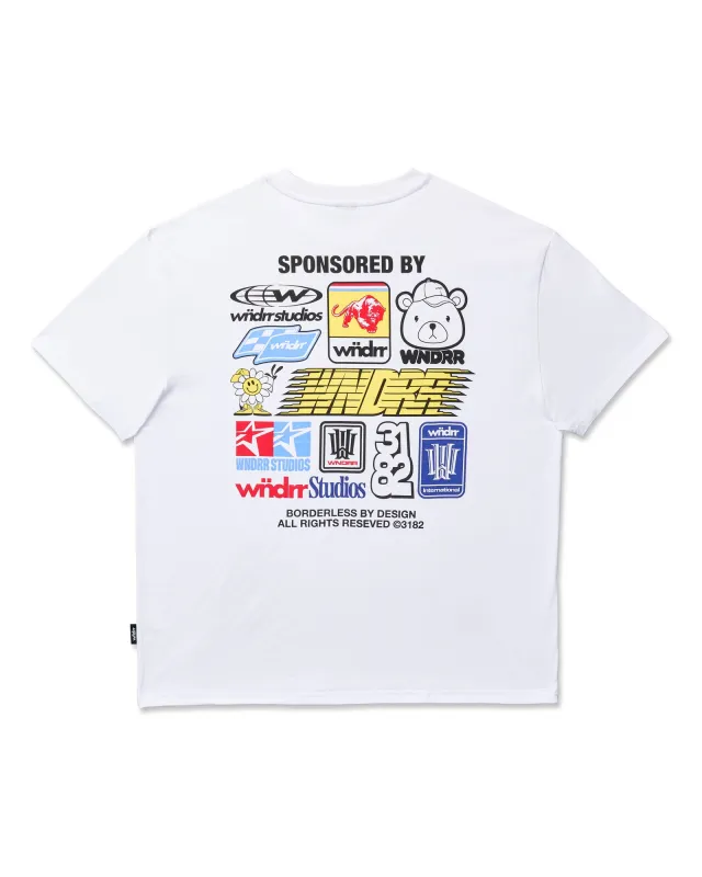SPONSORED BOX FIT TEE - WHITE sold by WNDRR