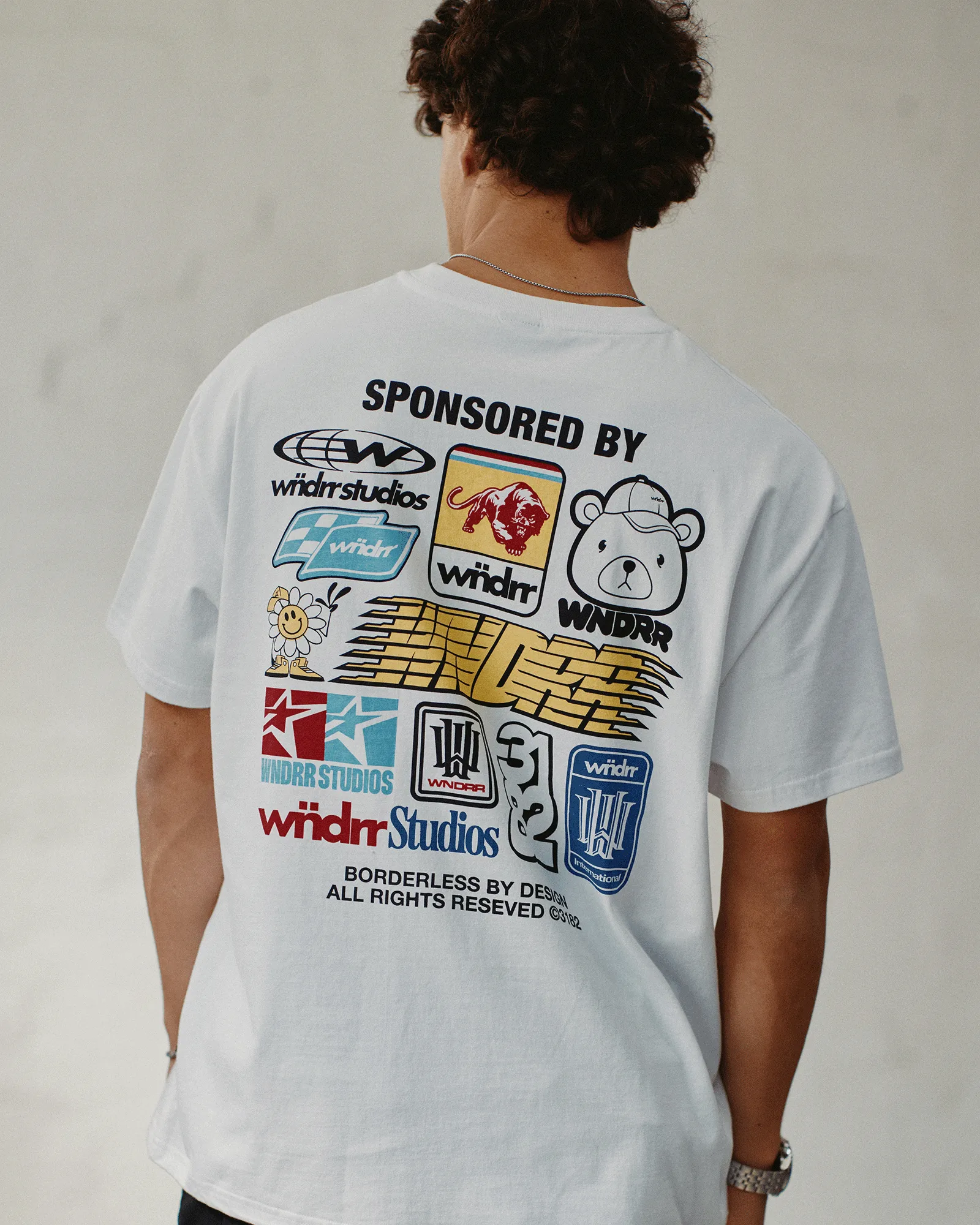 SPONSORED BOX FIT TEE - WHITE sold by WNDRR product image thumbnail 2