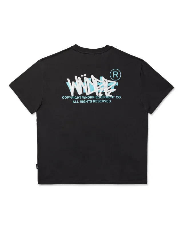TAGGED BOX FIT TEE - BLACK sold by WNDRR