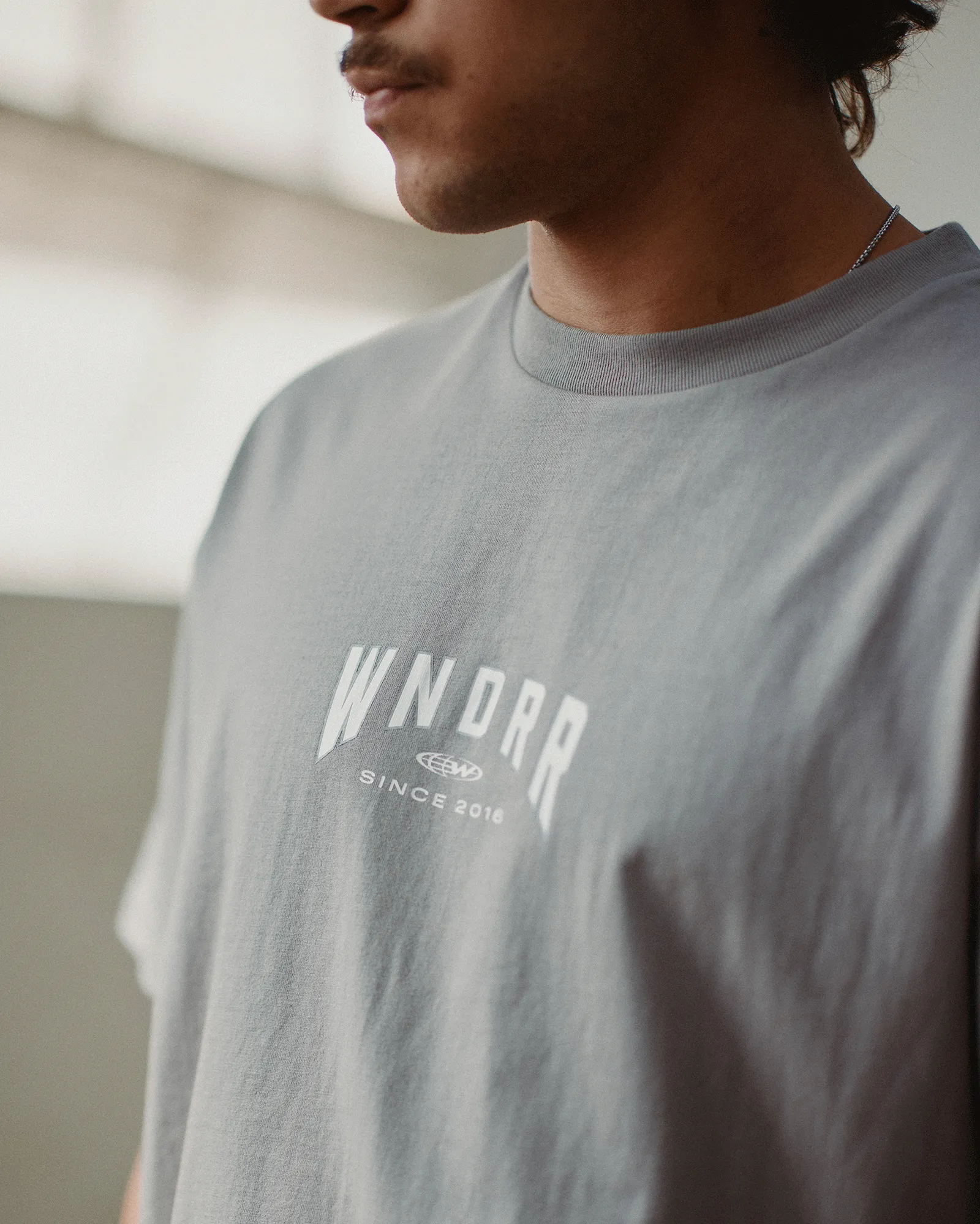 BRIDGE BOX FIT TEE - MOON GREY sold by WNDRR product image thumbnail 2
