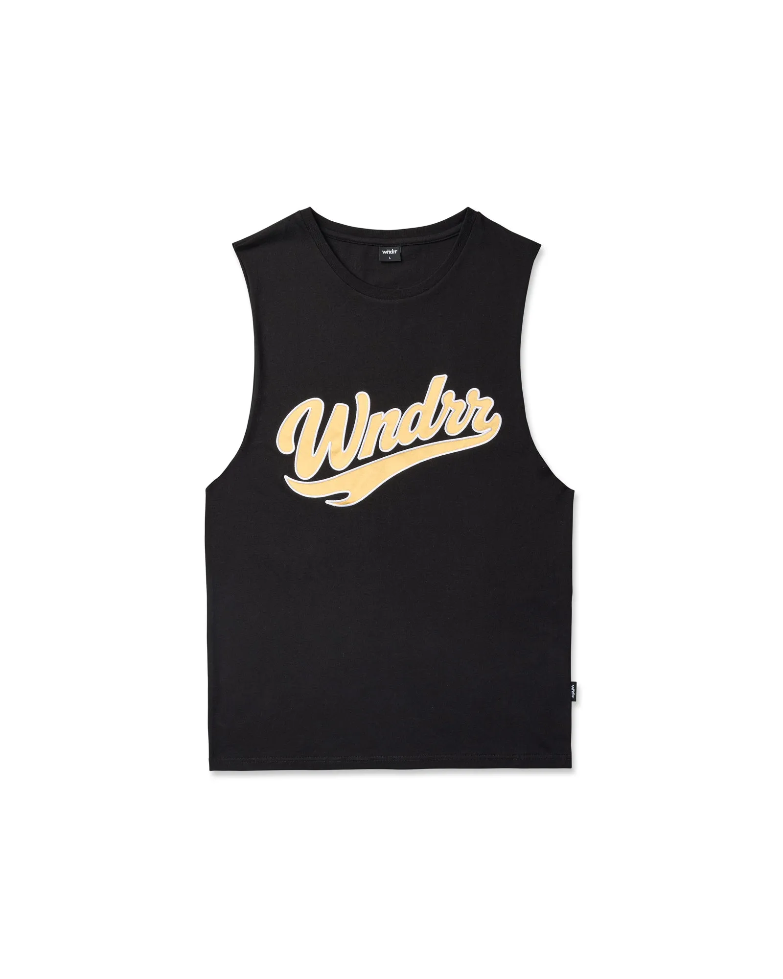 BRUSHBACK MUSCLE TOP - BLACK sold by WNDRR